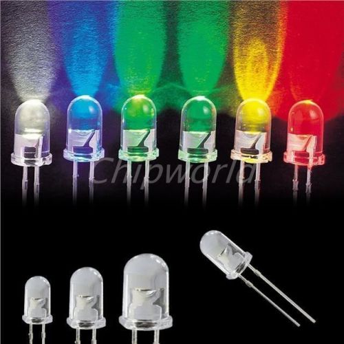 100x 5MM LED LED light tube Red Green Yellow White Blue 8 Kinds Total 100