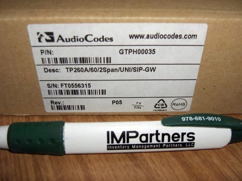 AudioCodes TP260A/60/2Span/UNI/SIP-GW GTPH00035. Brand New!