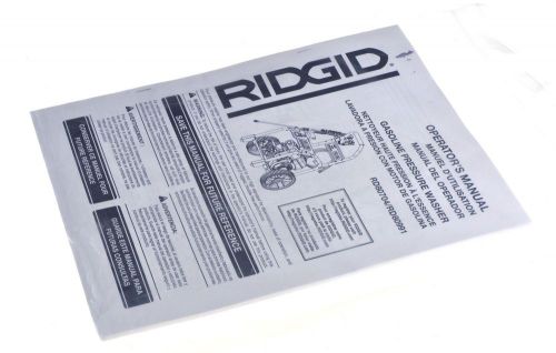 New Genuine 988000340 ridgid operators manual for gas pressure washer
