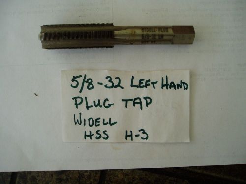 5/8 - 32 threading tap. Thread cutting tap. Left hand Plug. Made by Widell.