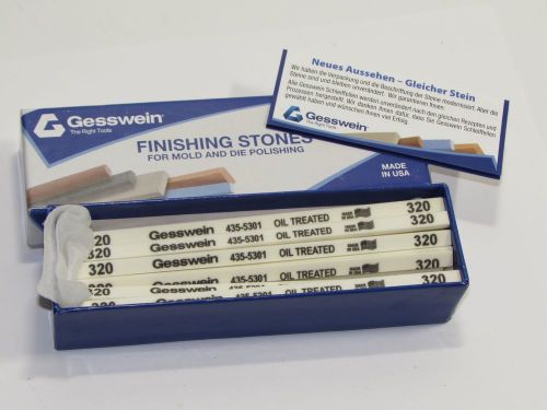 12 GESSWEIN Finishing Stones 435-5301 Oil Treated 1/4x1/8x6 320 USA