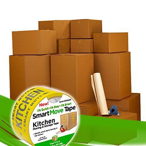 Cardboard delivery moving boxes packing supply kit with tape for sale