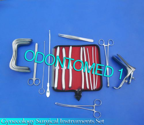 Gynecology Surgical Instrment Kit Sims+Graves Speculum Medium+Hegar Dilators Kit