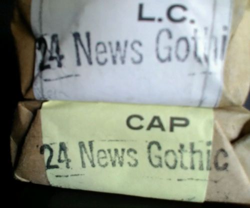 Hot Stamping Type Set Lower Case &amp; Caps 24Pt News Gothic
