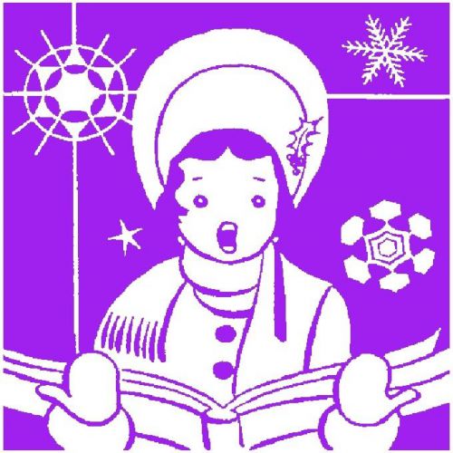 30 Custom Purple Vintage Christmas Caroler Personalized Address Labels