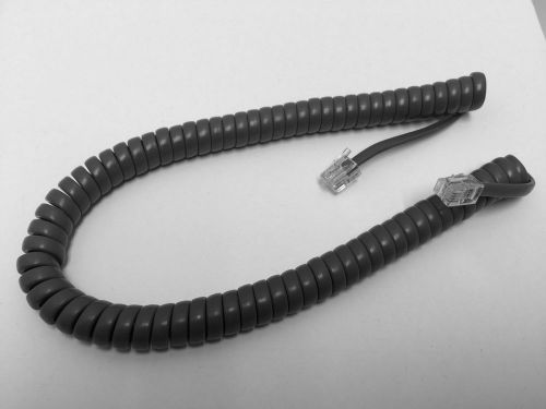 New 9&#039; gray curly handset cord for avaya lucent 6400 series phone 6408d+ 6416d+ for sale