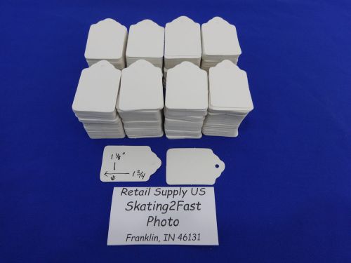 1000 Blank White 1-1/8&#034; x 1-3/4&#034; Unstrung Merchandise Price Scalloped Edge Tags