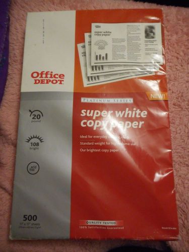 Office Depot Platinum Series Super White Copy Paper 20Lb 11&#034;x17&#034; NEW