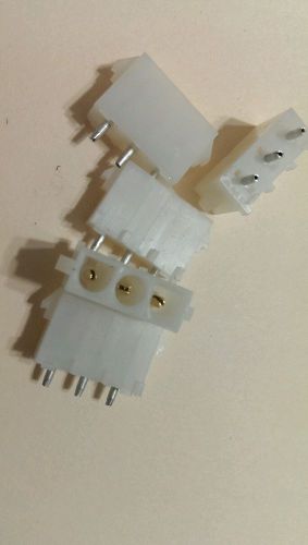 Lot x 5 Pin &amp; Socket Connectors 3 POS STD TAIL PIN Receptacle Housings Pin (Male