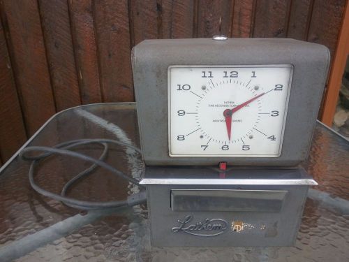 Vintage LATHEM Time Recorder Shelf Time Punch Clock with Key Montreal Canada