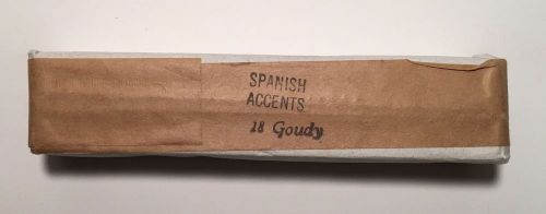 Kingsley Machine Type Set Goudy Spanish Accents 18pt.