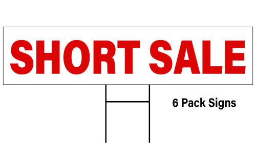 Real Estate Sign Riders, &#034;SHORT SALE&#034; Red 6 pk, Double Sided, Free Shipping