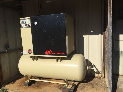 Used ingersoll rand rotary screw 7.5 hp air compressor 230 v 1 phase 120gal tank for sale
