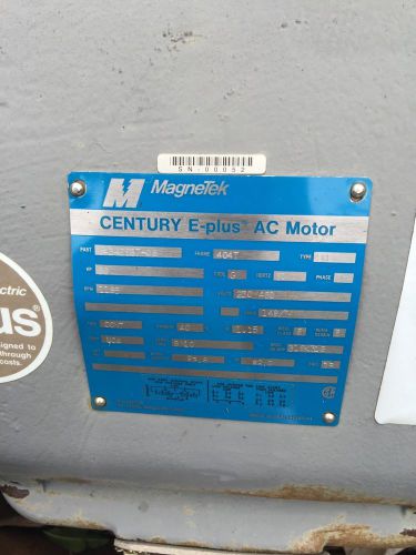 Magnetek Century E-Plus 60 Hp AC Motor. 230-460 V 1185 RPM
