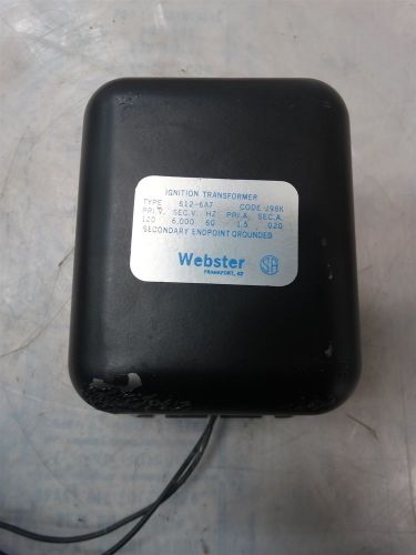 Webster ignition transformer 612-6a7 pri.120v sec.6000v 60hz pri.1.5a sec..020a for sale