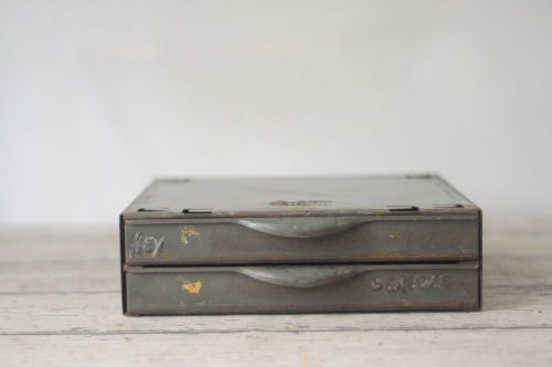 Vintage Equipto Industrial Metal Drawers Industrial 2 DrawerParts  Cabinet