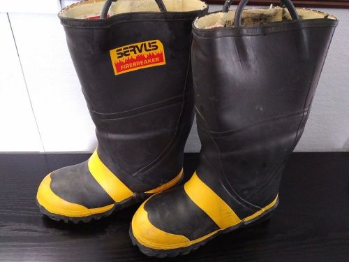 SERVUS FIREFIGHTER BOOTS - FIREBREAKER - Men&#039;s 6 WIDE VIBRAM SOLE Steel Toe