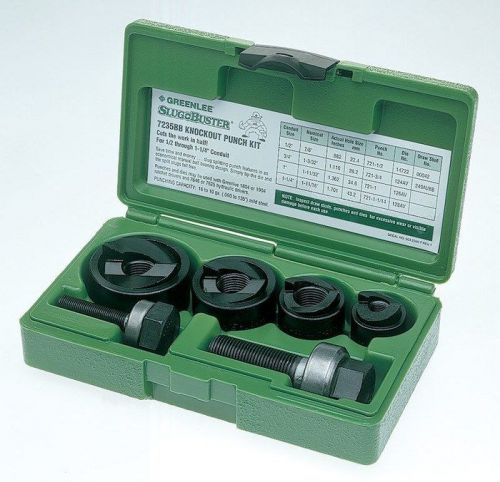 GREENLEE 7235BB PUNCH &amp; DIE SET,1/2TO 1-1/4