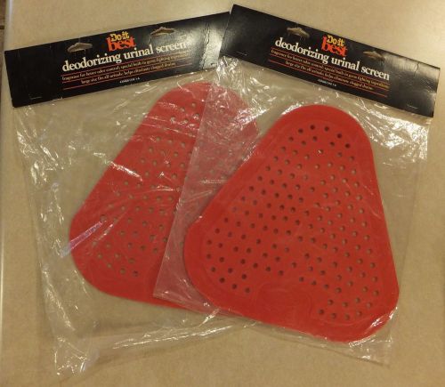 TWO RED DO IT BEST HARDWARE DEODORIZING URINAL SCREENS ORIG PACKAGING LRG SIZE