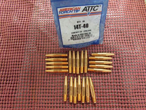 LOT OF 22 AMERICAN TORCH TIP 14T-40 Contact Tip, Wire Size Tapered .040