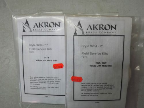 Akron Brass Field Service kit Style 9204 2&#034; 8820 and Style 9208 1&#034; 8810 Valve