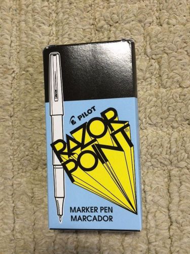 Pilot Razor Point Pens box of 12 Extra Fine Black Ink