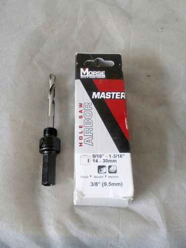 MORSE MASTER HOLE SAW ARBOR 3/8&#034; - 9/16&#034; - 1 3/16&#034; / A4 - 30 mm NEW IN BOX