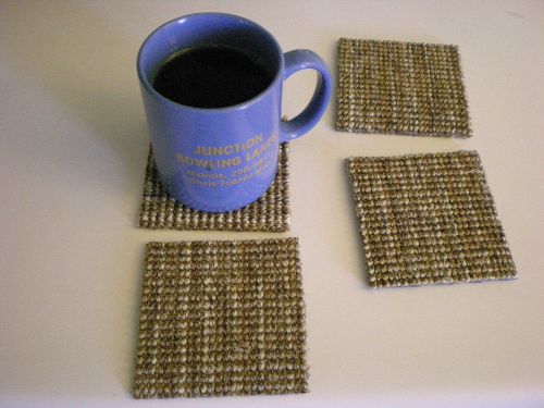 Set of 4 Sisal  Drink Coasters 4&#034; X 4&#034; (9 colors too chose from)