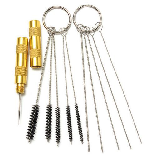 New 11pcs Airbrush Nozzle Cleaning Repair Tool Kit Needle &amp; Brush Set