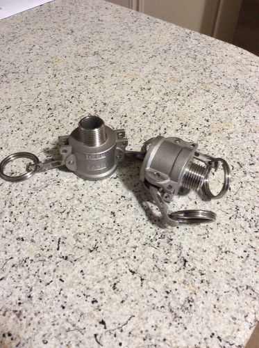 2 stainless steel camlock adapter    1 1/4&#034; female - 1/2&#034; npt male for sale