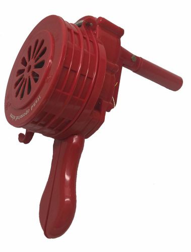 Handheld red abs poly hand crank siren - emergency warning device - lk100p-red for sale