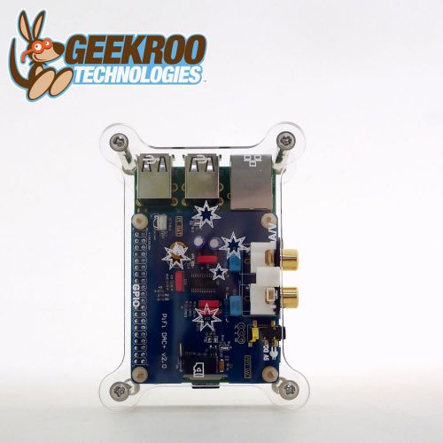 HiFi DAC+ Sound Card + Acrylic Case Kit for Raspberry Pi 2B B+|GeekrooI2S|Audio