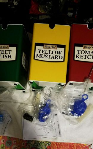 Daily Chef Ketchup, Mustard &amp; Relish 1.5 Gallon Pump Dispensers Lot of 3