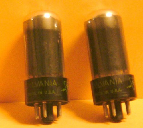 PAIR SYLVANIA 6V6GT  SMOKED GLASS     Lot F-31 (2 Tubes)