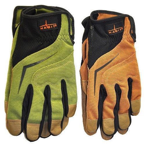 Two Pairs Habit Premium Leather &amp; Spandex Medium Work Gloves....Free Shipping!!!