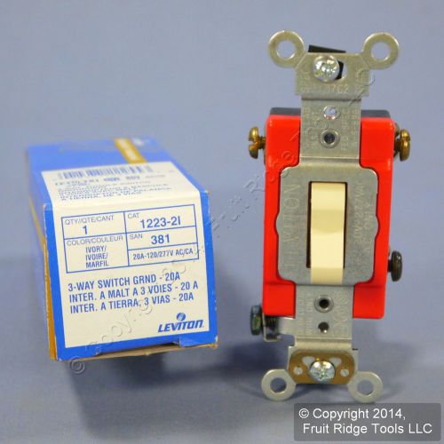 New leviton ivory industrial 3-way toggle wall light switch 20a 1223-2i boxed for sale