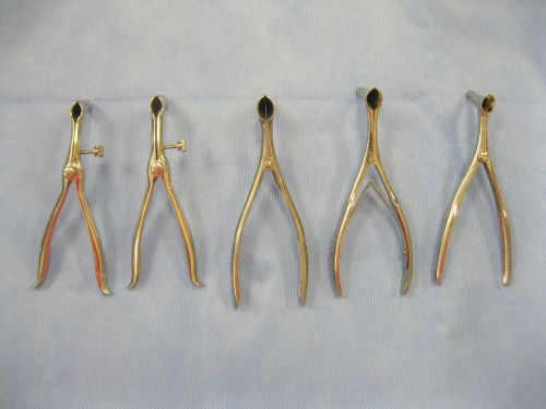 Lot of 5 ENT Nasal / Ear Stainless Speculum - 2 are Sklar, 1 Penn &amp; others