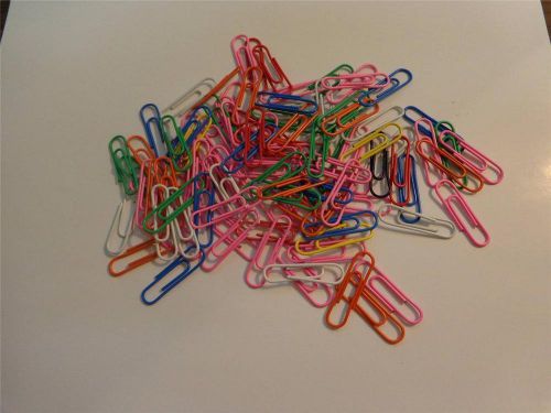 2400 ct. bag of vinyl coated multi color paper clips office supplies home desk for sale