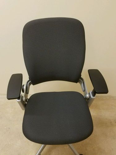 Steelcase Leap Chair, V2- Fully Loaded Dark Gray Fabric