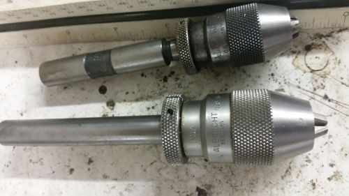 Pair Albrecht Keyless Chucks 0-1/8&#034; &amp; 1/32 to 1/4 STAINLESS CNC MILL TOOLING