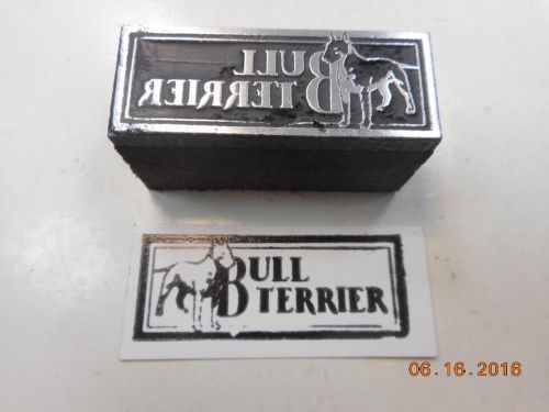 Letterpress Printing Block, Bull Terrier Dog, Type Cut