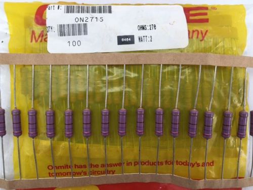 (200 pcs) on2715 ohmite, 2 watt 270 ohm 5%, carbon film resistor (axial) for sale
