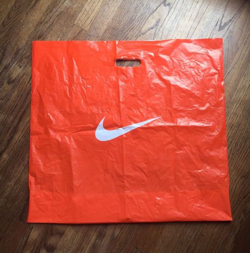 XL - Nike - Store Orange Swoosh Plastic Shopping Bag Oversized Shoes