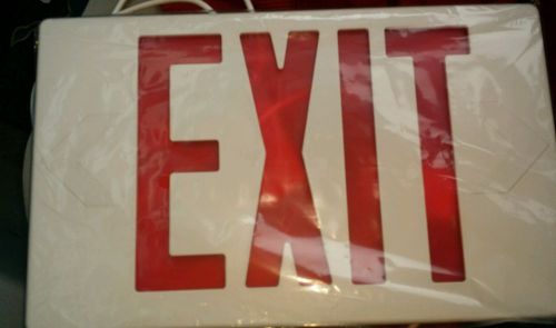 Exit sign faceplate replacement cover red letters plastic 13&#034; x7.5&#034; for sale