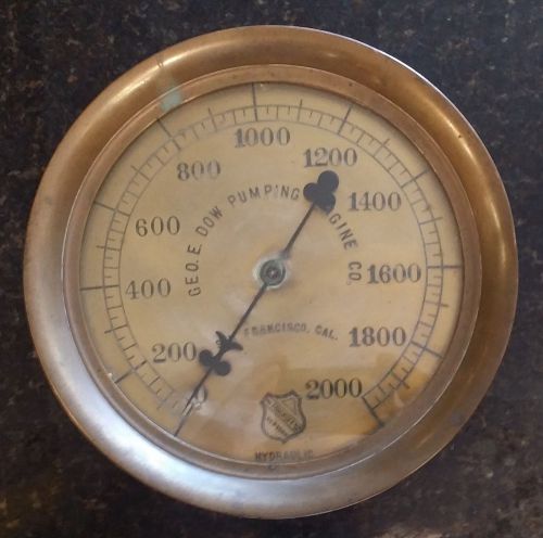 Rare, antique, large 12&#034;, ashcroft 2000psi brass gauge for sale