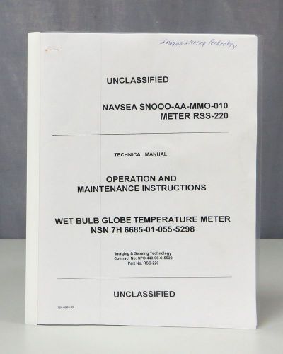 Imaging &amp; Sensing Technology Wet Bulb Globe Meter RSS-220 Technical Manual