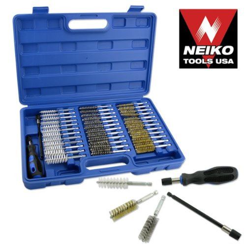 Neiko 00325a 38 piece industrial quality wire hex shank brush set with soft g... for sale