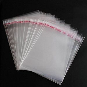 LQZ(TM) 8in x 10-1/2in Clear Self Adhesive Sealing Plastic Bags - Pack of 100