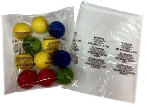 400 Piece Combo Pack Open End Suffocation Warning 2 Mil Flat Poly Bags: 4 Sizes.