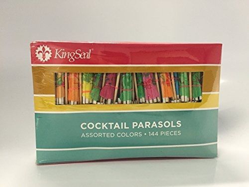 KingSeal 4 Inch Assorted Color Parasol Cocktail Picks - 144 Count
